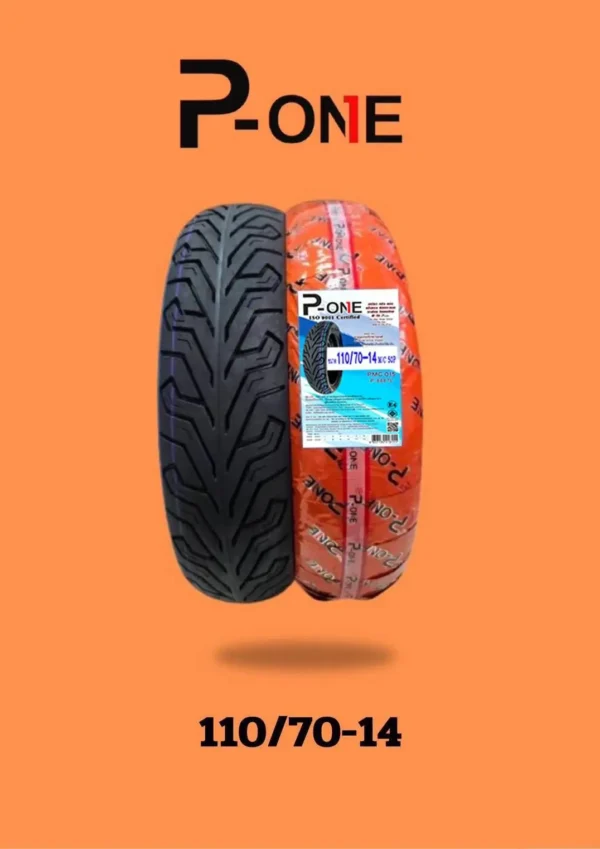 ยางนอกรถจักรยานยนต์แบบไม่ใช้ยางใน Tubeless Tire (TL) ภาพและรหัสดอกยาง ไซร์ P-888 TL/TT ขอบ 110/70-14
