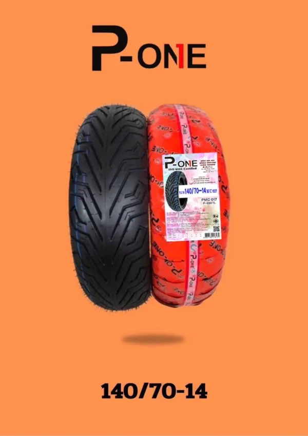 ยางนอกรถจักรยานยนต์แบบไม่ใช้ยางใน Tubeless Tire (TL) ภาพและรหัสดอกยาง ไซร์ P-888 TL/TT ขอบ 140/70-14