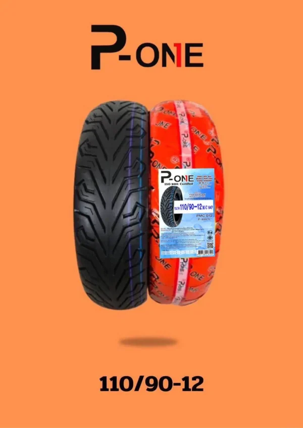 ยางนอกรถจักรยานยนต์แบบไม่ใช้ยางใน Tubeless Tire (TL) ภาพและรหัสดอกยาง ไซร์ P-888 TL/TT ขอบ 110/90-12