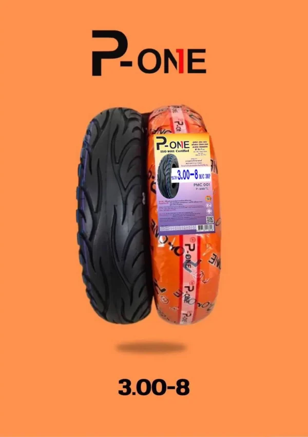 ยางนอกรถจักรยานยนต์ไฟฟ้าแบบไม่ใช้ยางใน Tubeless Tire (TL) 3.00-8