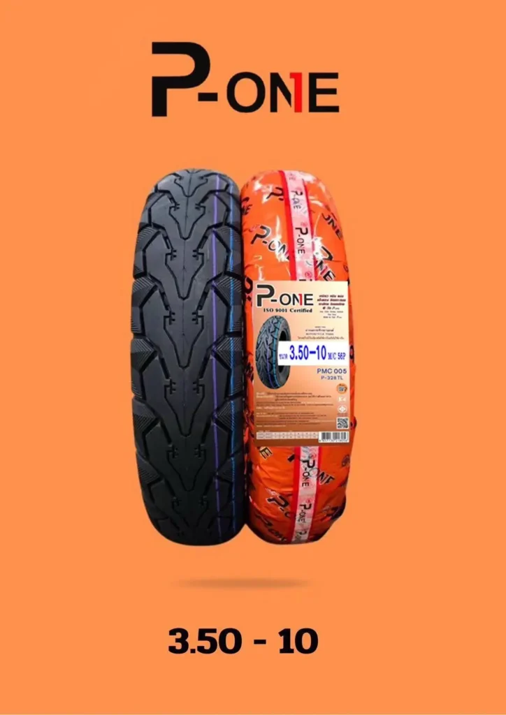 ยางนอกรถจักรยานยนต์ไฟฟ้าแบบไม่ใช้ยางใน Tubeless Tire (TL) 3.50-10