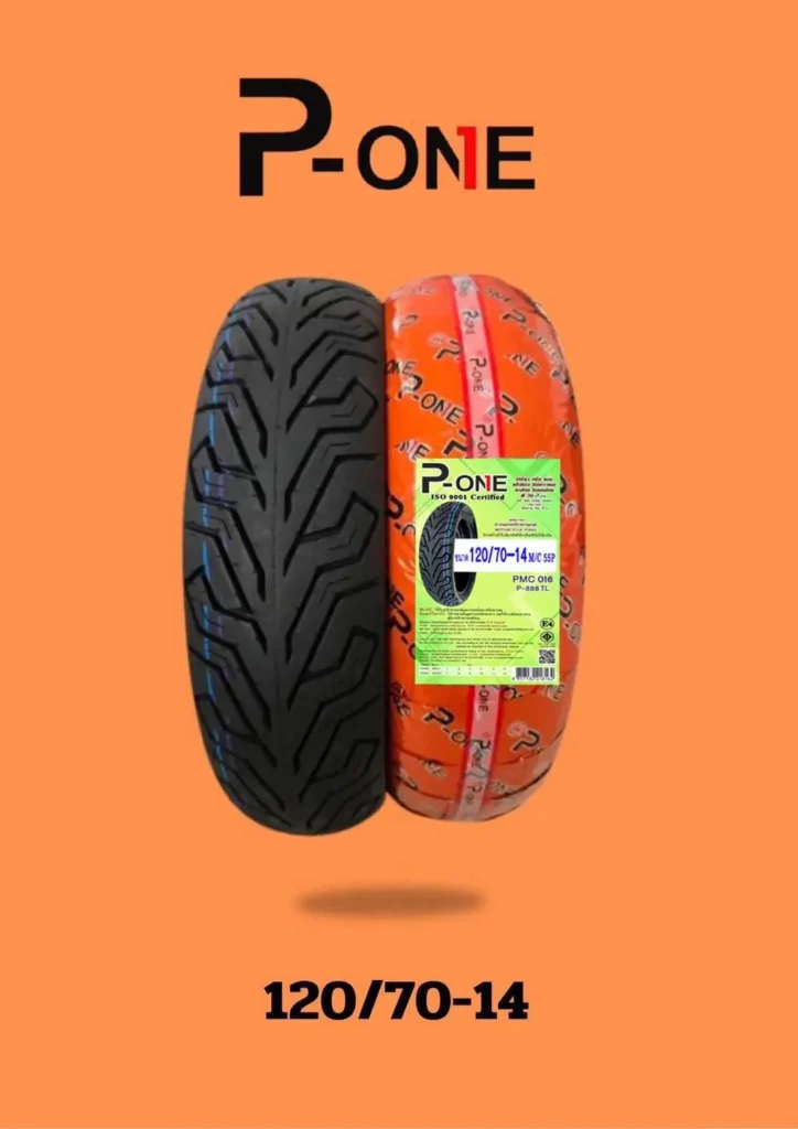 ยางนอกรถจักรยานยนต์แบบไม่ใช้ยางใน Tubeless Tire (TL) 120/70-14