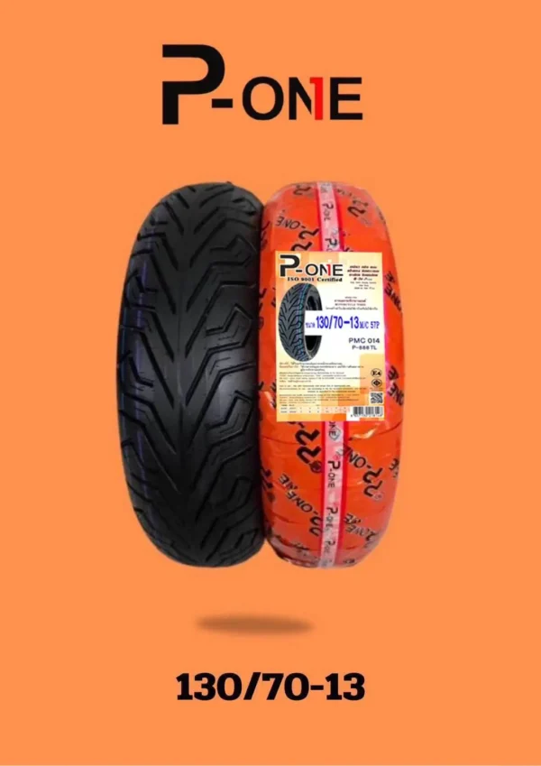 ยางนอกรถจักรยานยนต์แบบไม่ใช้ยางใน Tubeless Tire (TL) ภาพและรหัสดอกยาง ไซร์ P-888 TL/TT ขอบ 110/70-13