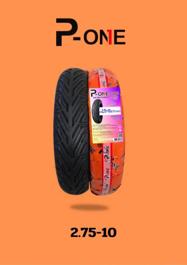 ยางนอกรถจักรยานยนต์ไฟฟ้าแบบไม่ใช้ยางใน Tubeless Tire (TL) 2.75-10